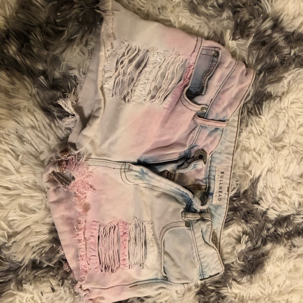 Pink jean shorts